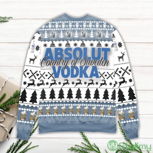 Absolut Vodka Country Of Sweden Vodka Pine Tree & Snowflake Ugly Christmas Sweater