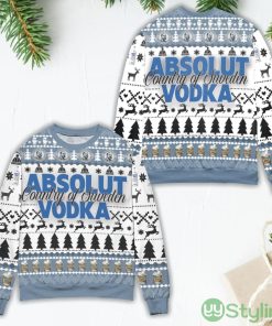 Absolut Vodka Country Of Sweden Vodka Pine Tree & Snowflake Ugly Christmas Sweater Product Photo 1