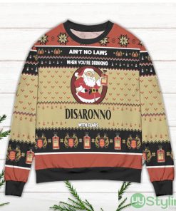 Ain't No Laws When You're Drinking Disaronno With Claus Ugly Christmas Sweater Product Photo 2