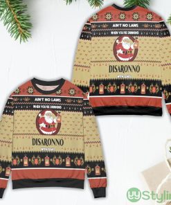 Ain't No Laws When You're Drinking Disaronno With Claus Ugly Christmas Sweater Product Photo 1