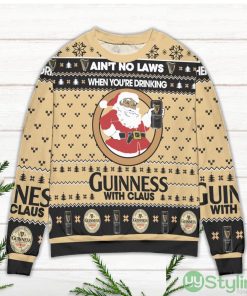 Ain't No Laws When You're Drinking Guinness With Claus Ugly Christmas Sweater Product Photo 2