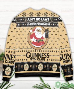 Ain't No Laws When You're Drinking Guinness With Claus Ugly Christmas Sweater Product Photo 3
