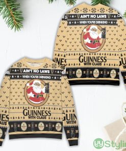 Ain't No Laws When You're Drinking Guinness With Claus Ugly Christmas Sweater Product Photo 1
