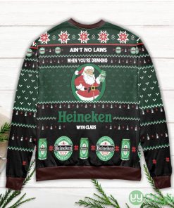 Ain't No Laws When You're Drinking Heineken With Claus Ugly Christmas Sweater Product Photo 3