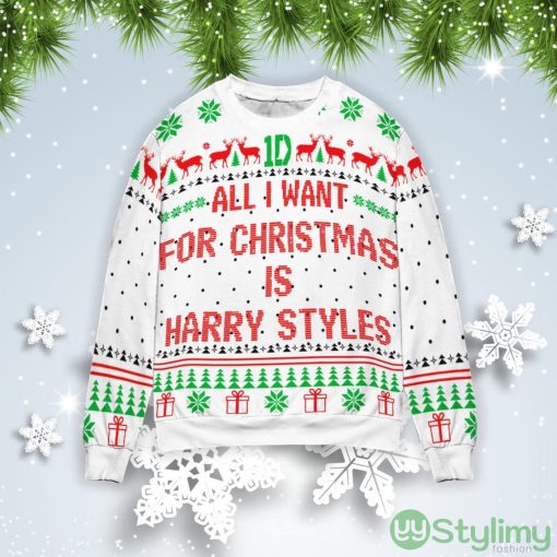All I Want For Christmas Harry Styles Ugly Christmas Sweater Product Photo 1