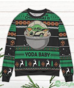 All I Want For Christmas Is Yoda Baby Ugly Christmas Sweater Product Photo 2