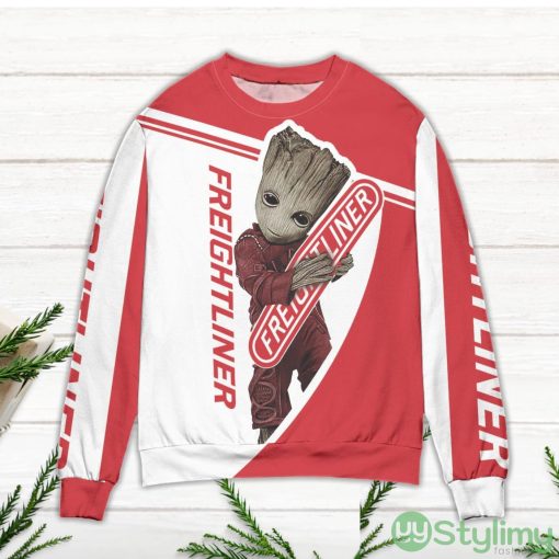 Baby Groot & Freightliner Ugly Christmas Sweater White Product Photo 2