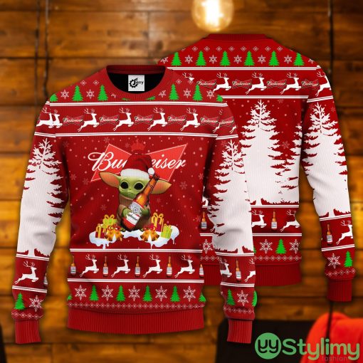 Baby Yoda Hug Budweiser Ugly Christmas Sweater