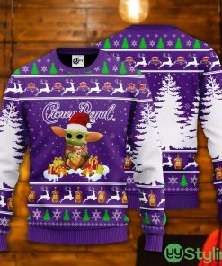 Baby Yoda Hug Crown Royal Ugly Christmas Sweater Product Photo 1