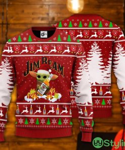 Baby Yoda Hug Jim Beam Ugly Christmas Sweater Product Photo 1