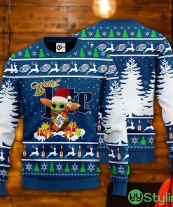 Baby Yoda Hug Miller Lite Ugly Christmas Sweater Product Photo 1