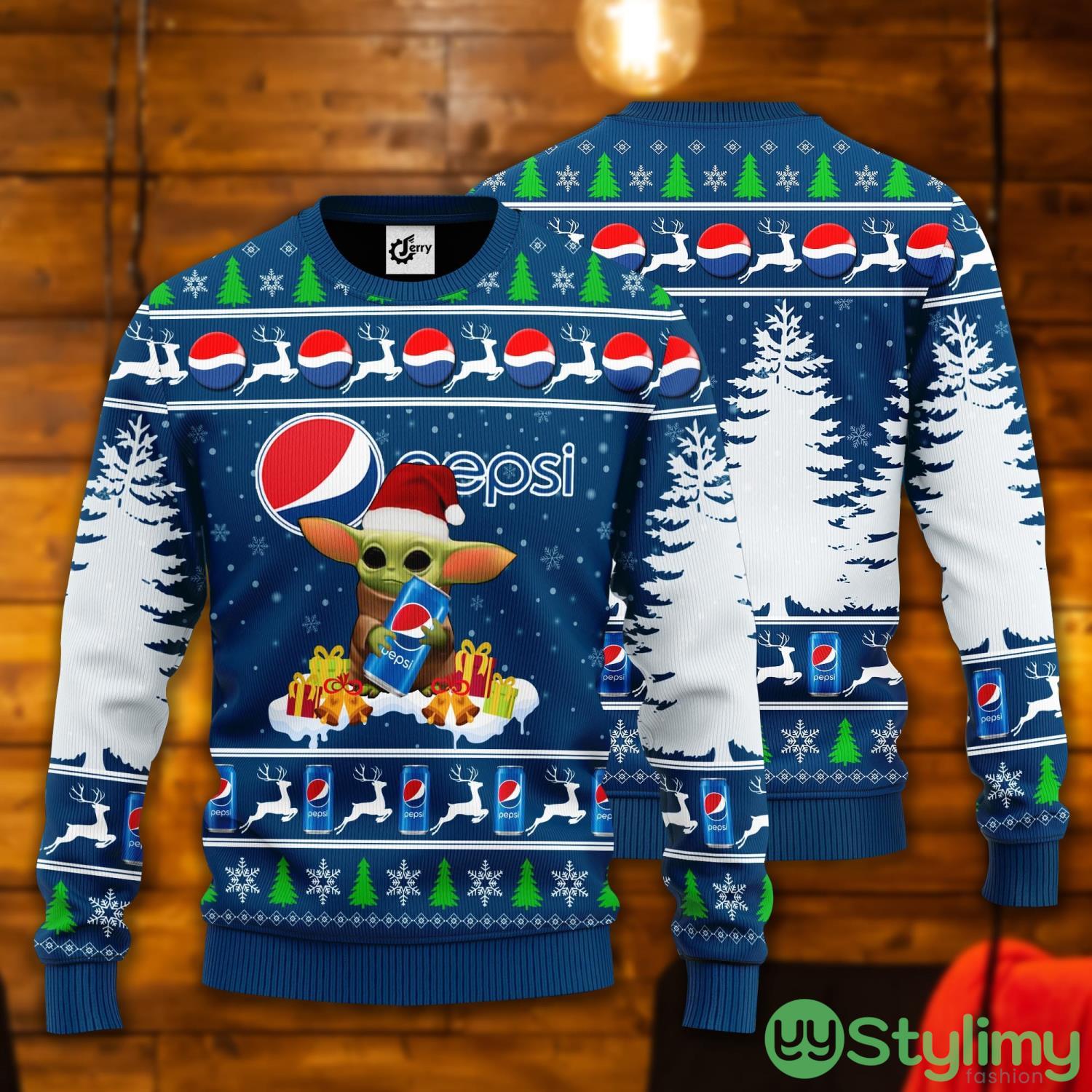 Baby Yoda Hug Pepsi Ugly Christmas Sweater 3 Baby Yoda Hug Pepsi Ugly Christmas Sweater Product Photo 1