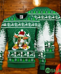 Baby Yoda Hug Starbucks Ugly Christmas Sweater Product Photo 1