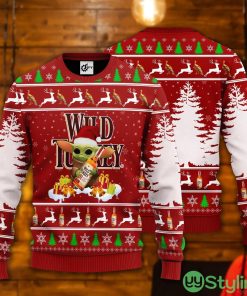 Baby Yoda Hug Wild Turkey Ugly Christmas Sweater Product Photo 1