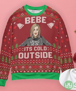Bebe It's Cold Outside Christmas Santa Bebe Sweater Ugly Christmas Sweater Product Photo 2