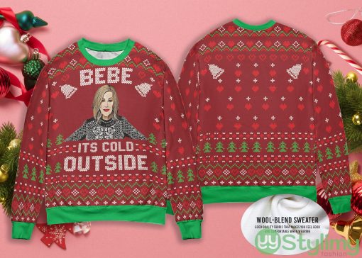 Bebe It’s Cold Outside Christmas Santa Bebe Sweater Ugly Christmas Sweater