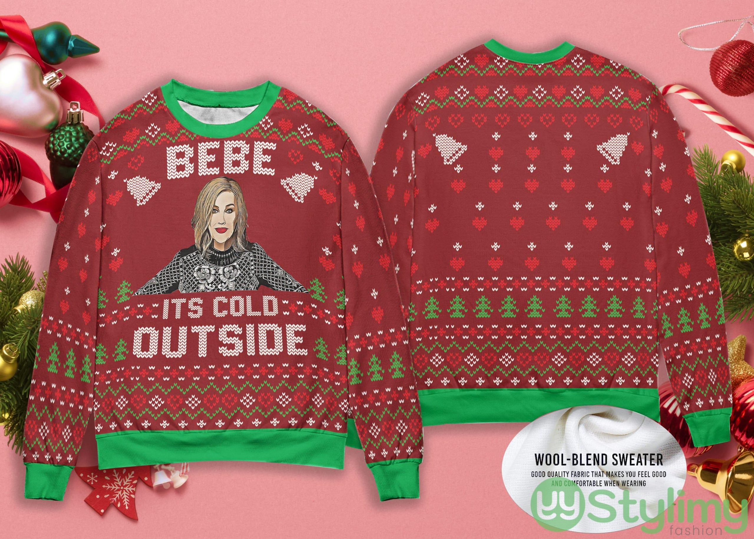 Bebe It's Cold Outside Christmas Santa Bebe Sweater Ugly Christmas Sweater 4 bebe its cold outside christmas santa bebe sweater ugly christmas sweater scaled