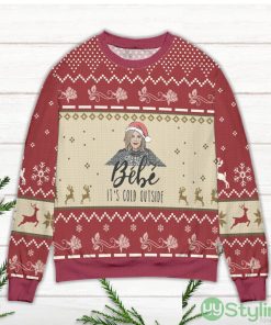 Bebe It's Cold Outside Schitt's Creek Reindeer & Snowflake Pattern Ugly Christmas Sweater Product Photo 2