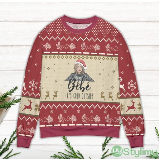 Bebe It’s Cold Outside Schitt’s Creek Reindeer & Snowflake Pattern Ugly Christmas Sweater