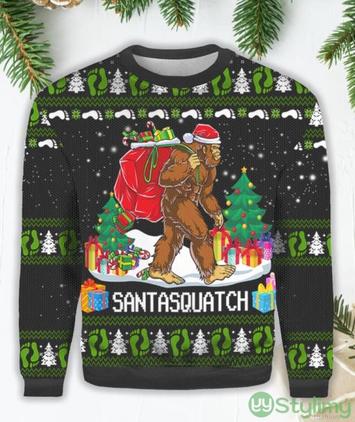 Bigfoot Santasquatch Christmas Gift Ugly Christmas Sweater Product Photo 1