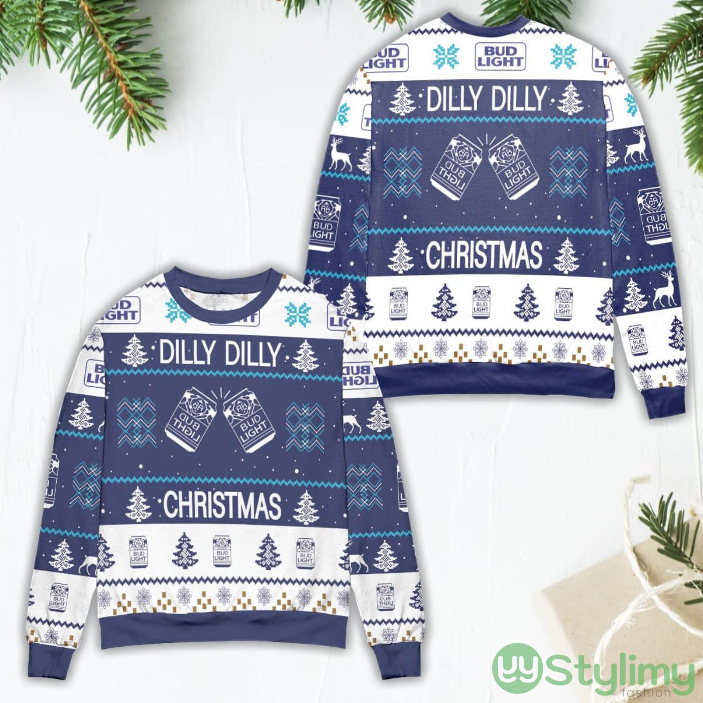 Bud Light Dilly Dilly Christmas Ugly Christmas Sweater 4 Bud Light Dilly Dilly Christmas Ugly Christmas Sweater Product Photo 1