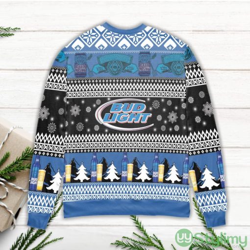 Bud Light Snowflakes Pattern Ugly Christmas Sweater