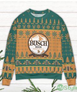 Busch Beer Product Of USA Pine Tree Snowflake Pattern Ugly Christmas Sweater Product Photo 3