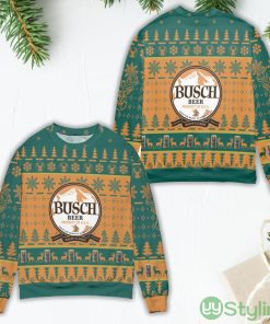 Busch Beer Product Of USA Pine Tree Snowflake Pattern Ugly Christmas Sweater Product Photo 1