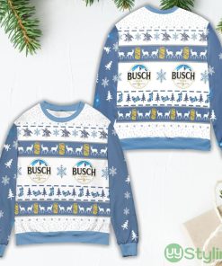 Busch Beer Snowflake & Socks Pattern Ugly Christmas Sweater Product Photo 1