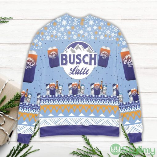 Busch Latte Logo Snowflake Pattern Ugly Christmas Sweater Product Photo 3