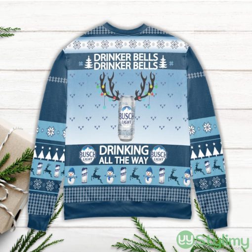 Busch Light Drinker Bells Drinking All The Way Ugly Christmas Sweater Product Photo 3