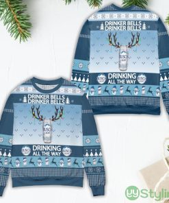 Busch Light Drinker Bells Drinking All The Way Ugly Christmas Sweater Product Photo 1