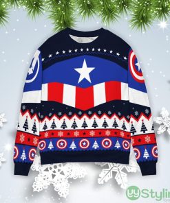 Captain America Christmas Gift Ugly Christmas Sweater Product Photo 1