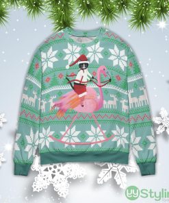 Cat And Flamingo Christmas Gift Ugly Christmas Sweater Product Photo 1