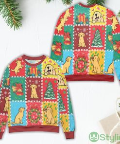 Christmas Holiday With Golden Retriever Ugly Christmas Sweater Product Photo 1