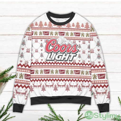 Coors Light Reindeer & Pine Tree Pattern Ugly Christmas Sweater Product Photo 3