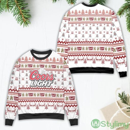 Coors Light Reindeer & Pine Tree Pattern Ugly Christmas Sweater Product Photo 1