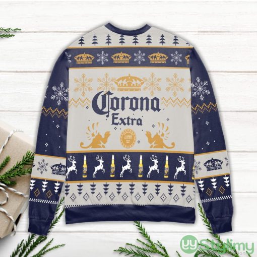 Corona Extra Snowflake & Reindeer Pattern Ugly Christmas Sweater Product Photo 3