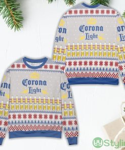 Corona Light Beer Snowflake Pattern Ugly Christmas Sweater Product Photo 1
