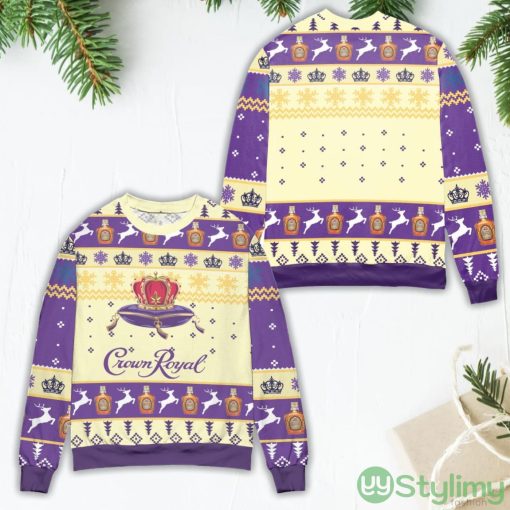 Crown Royal Logo Snowflakes Purple Ugly Christmas Sweater