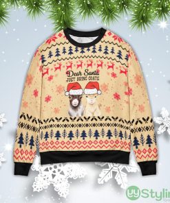 Dear Santa Just Bring Goats Christmas Gift Ugly Christmas Sweater Product Photo 1