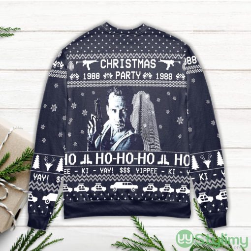 Die Hard Yippee Ki Yay Christmas Party Snowflake Pattern Ugly Christmas Sweater Product Photo 2