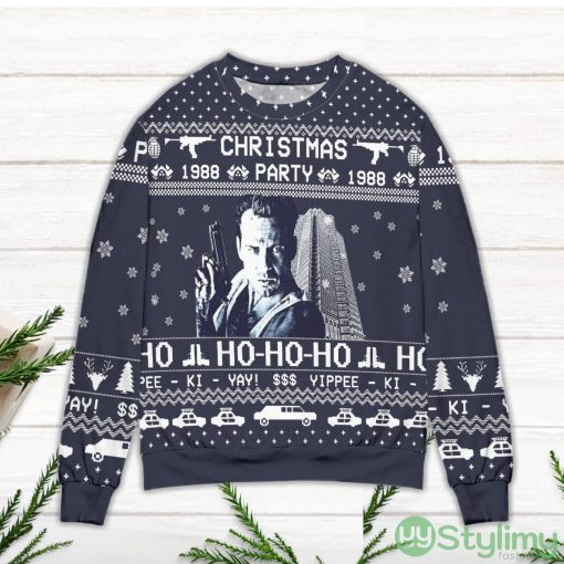 Die Hard Yippee Ki Yay Christmas Party Snowflake Pattern Ugly Christmas Sweater Product Photo 3