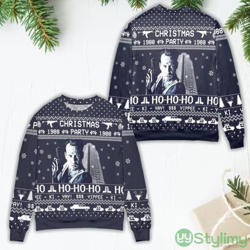Die Hard Yippee Ki Yay Christmas Party Snowflake Pattern Ugly Christmas Sweater Product Photo 1