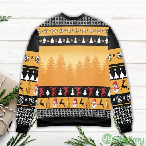 Fireball Cinnamon Whisky Drinker Bells Drinking All The Way Ugly Christmas Sweater