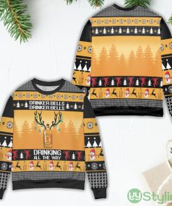 Fireball Cinnamon Whisky Drinker Bells Drinking All The Way Ugly Christmas Sweater Product Photo 1