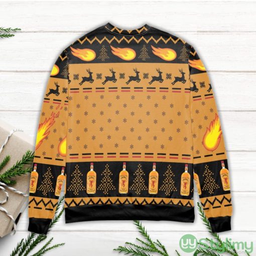 Fireball Red Hot Cinnamon Whiskey Pine Tree Pattern Ugly Christmas Sweater