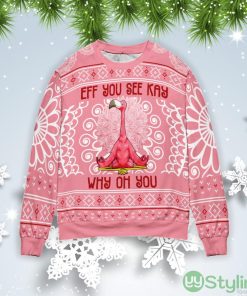 Flamingo Eff You See Kay Why Oh You Christmas Gift Ugly Christmas Sweater Product Photo 1