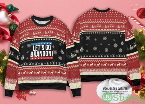 Funny Christmas Sweater Let's Go Brandon Biden Ugly Christmas Sweater Product Photo 1