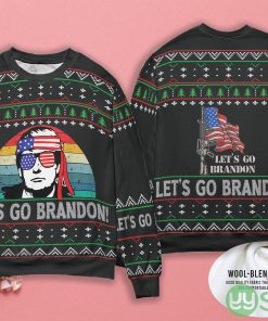 Funny Christmas Sweater Trump Let's Go Brandon Ugly Christmas Sweater Product Photo 1